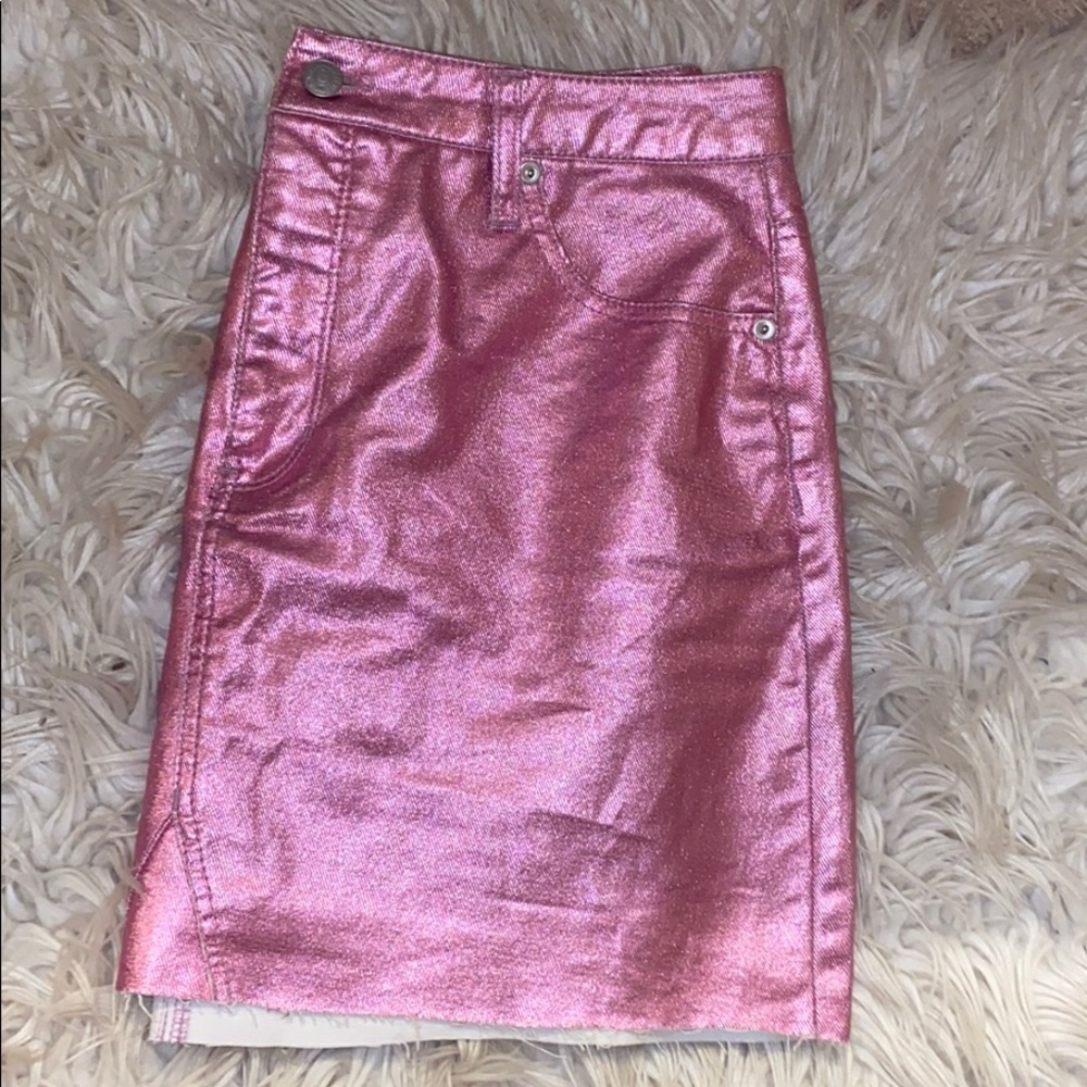 Pink Metallic Skirt